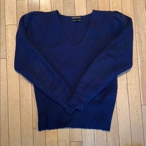 Something Navy Blue Puff Sleeve Sweater